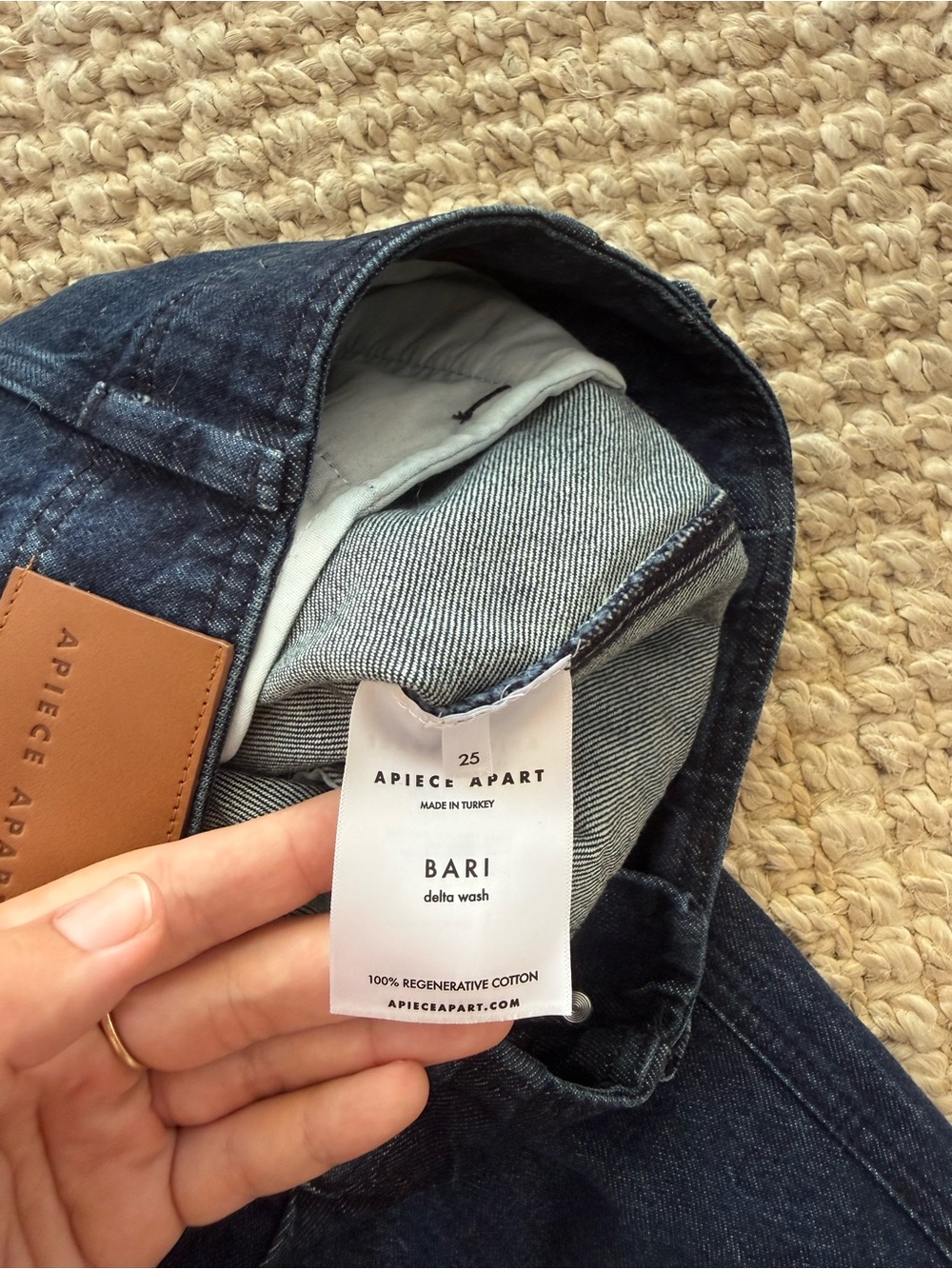 NWOT Apiece Apart Bari Jean Delta Wash Barrel Jeans High Waist Cotton Size 25 - Picture 8 of 10